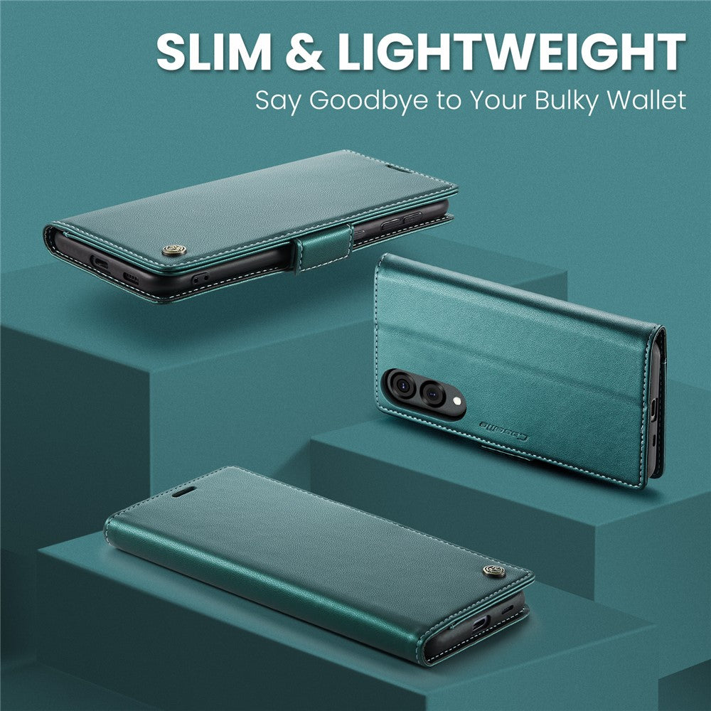 Galaxy S25 Edge Glänzende Wallet-Hülle – RFID-Schutz & Ständer