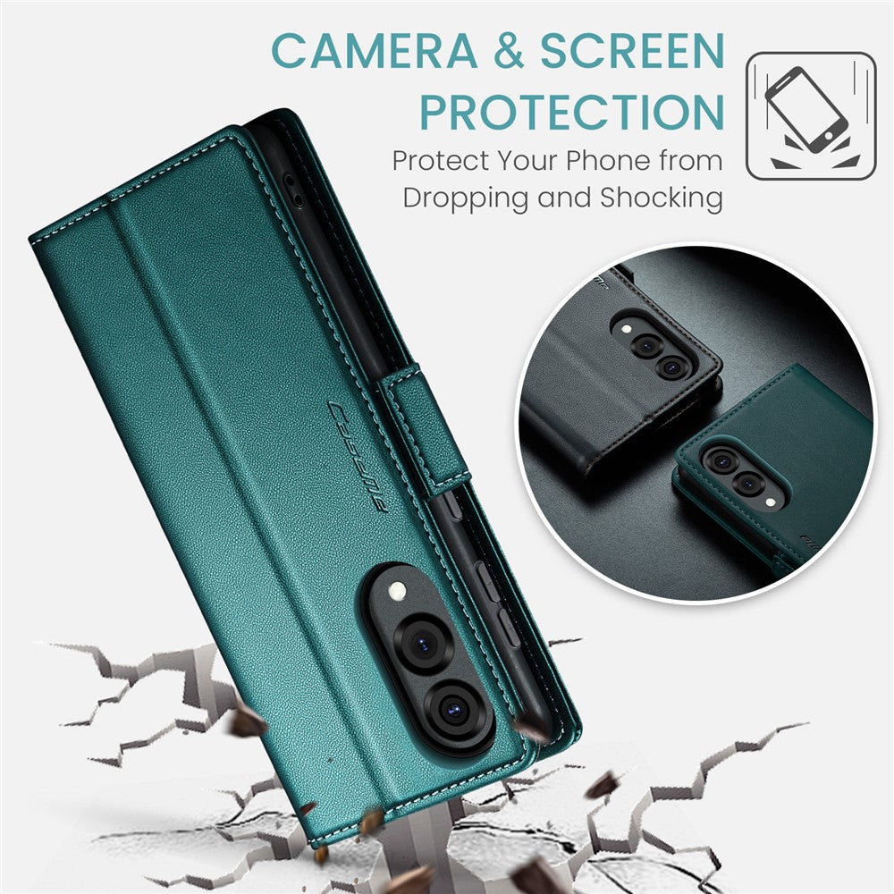 Galaxy S25 Edge Glänzende Wallet-Hülle – RFID-Schutz & Ständer