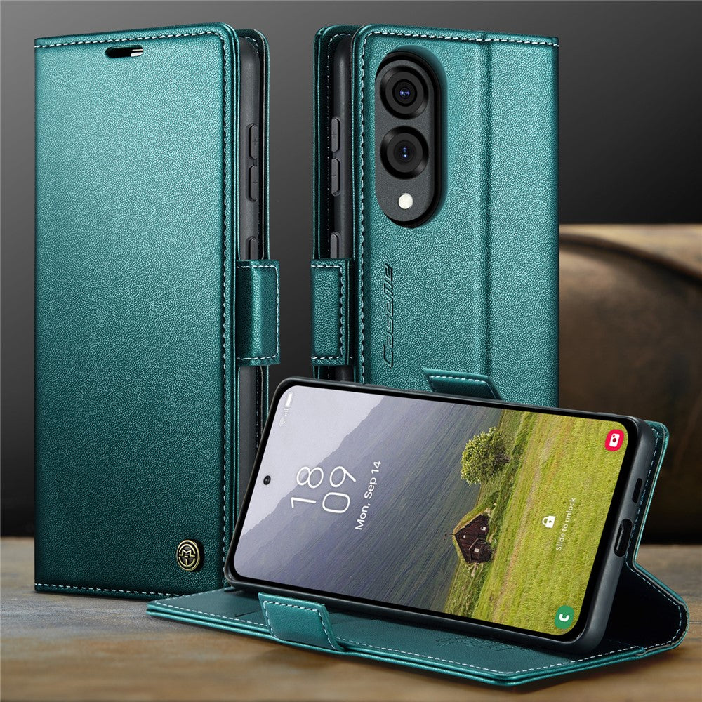 Galaxy S25 Edge Glänzende Wallet-Hülle – RFID-Schutz & Ständer
