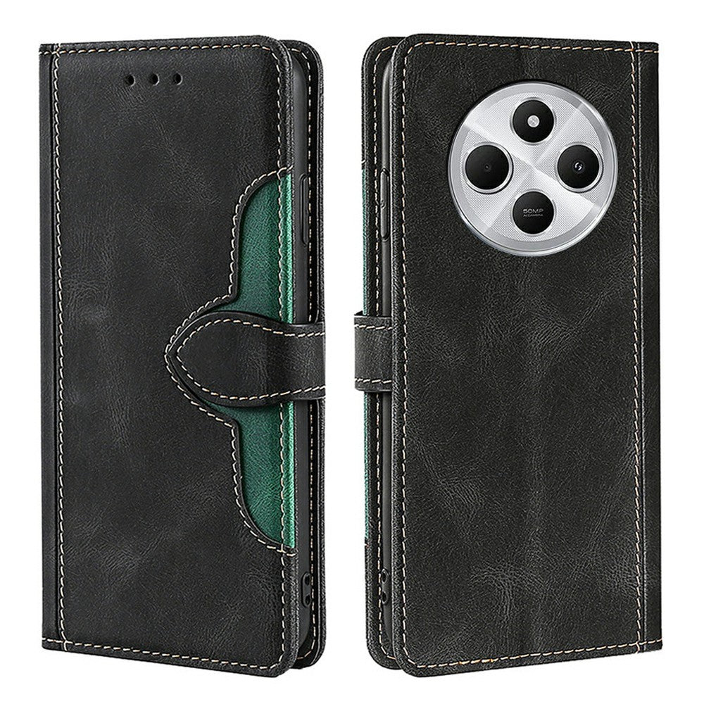 Leather Case for Xiaomi Redmi 14C 4G / 14R 5G / Poco C75 4G / Redmi A4 5G Wallet Phone Cover with Straw Hat Magnetic Clasp
