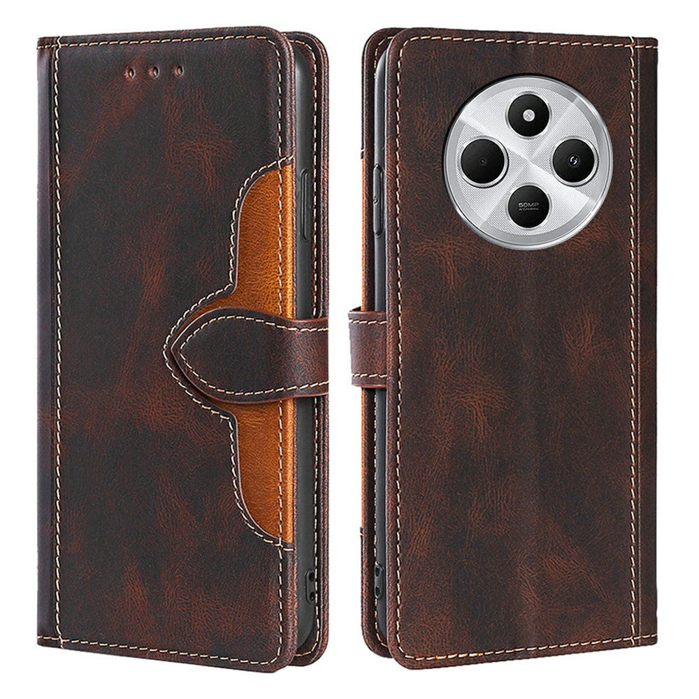 Leather Case for Xiaomi Redmi 14C 4G / 14R 5G / Poco C75 4G / Redmi A4 5G Wallet Phone Cover with Straw Hat Magnetic Clasp