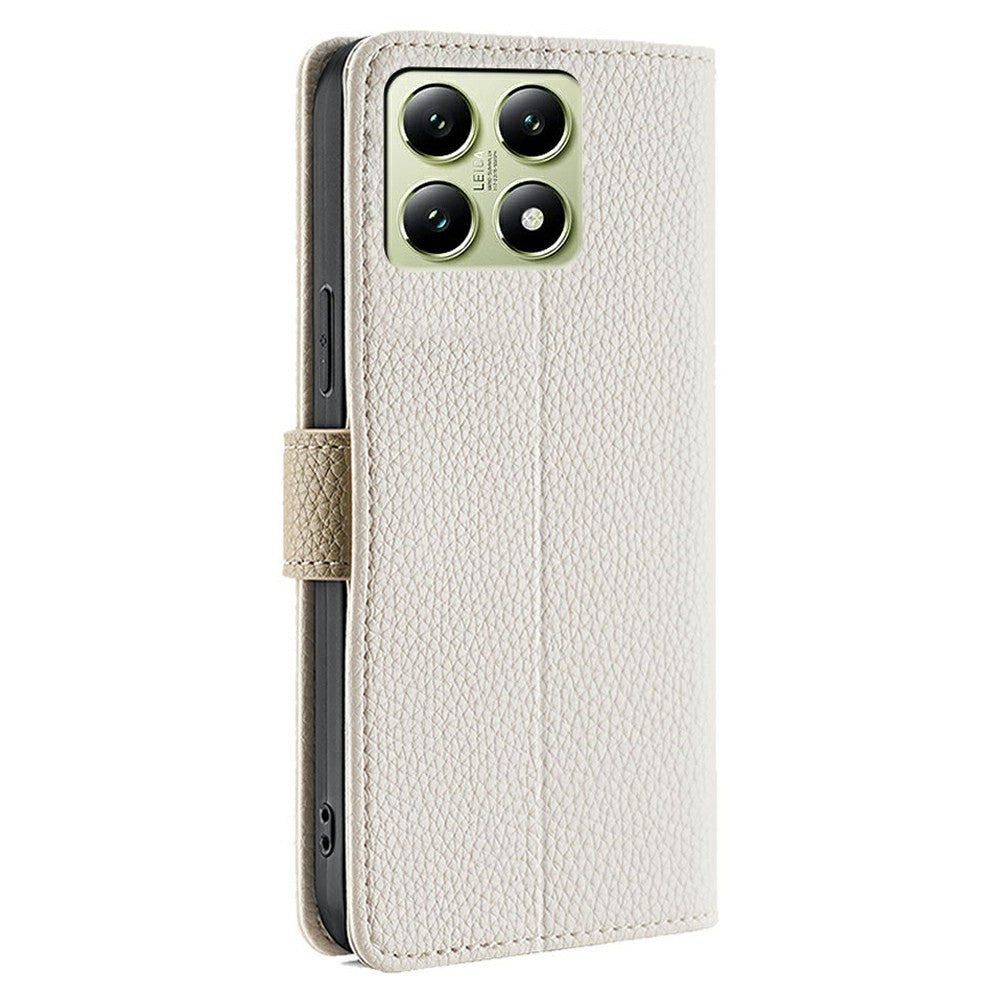 For Xiaomi 14T Case Mirror Wallet Leather Phone Cover with Chain Shoulder Strap