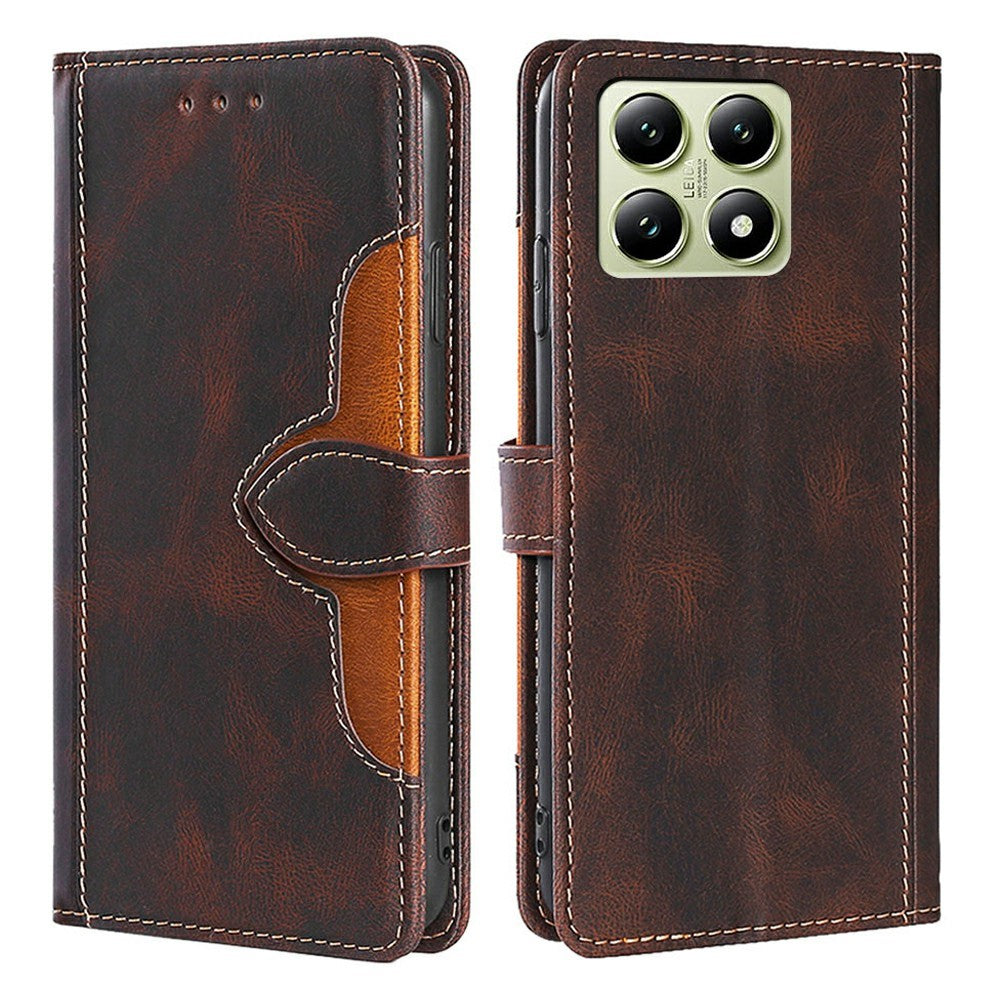 For Xiaomi 14T Case Leather Wallet Phone Cover with Straw Hat Magnetic Clasp