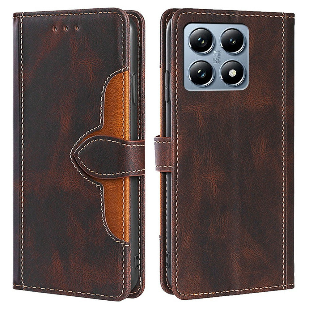 For Xiaomi 14T Pro Case Leather Wallet Phone Cover with Straw Hat Magnetic Clasp