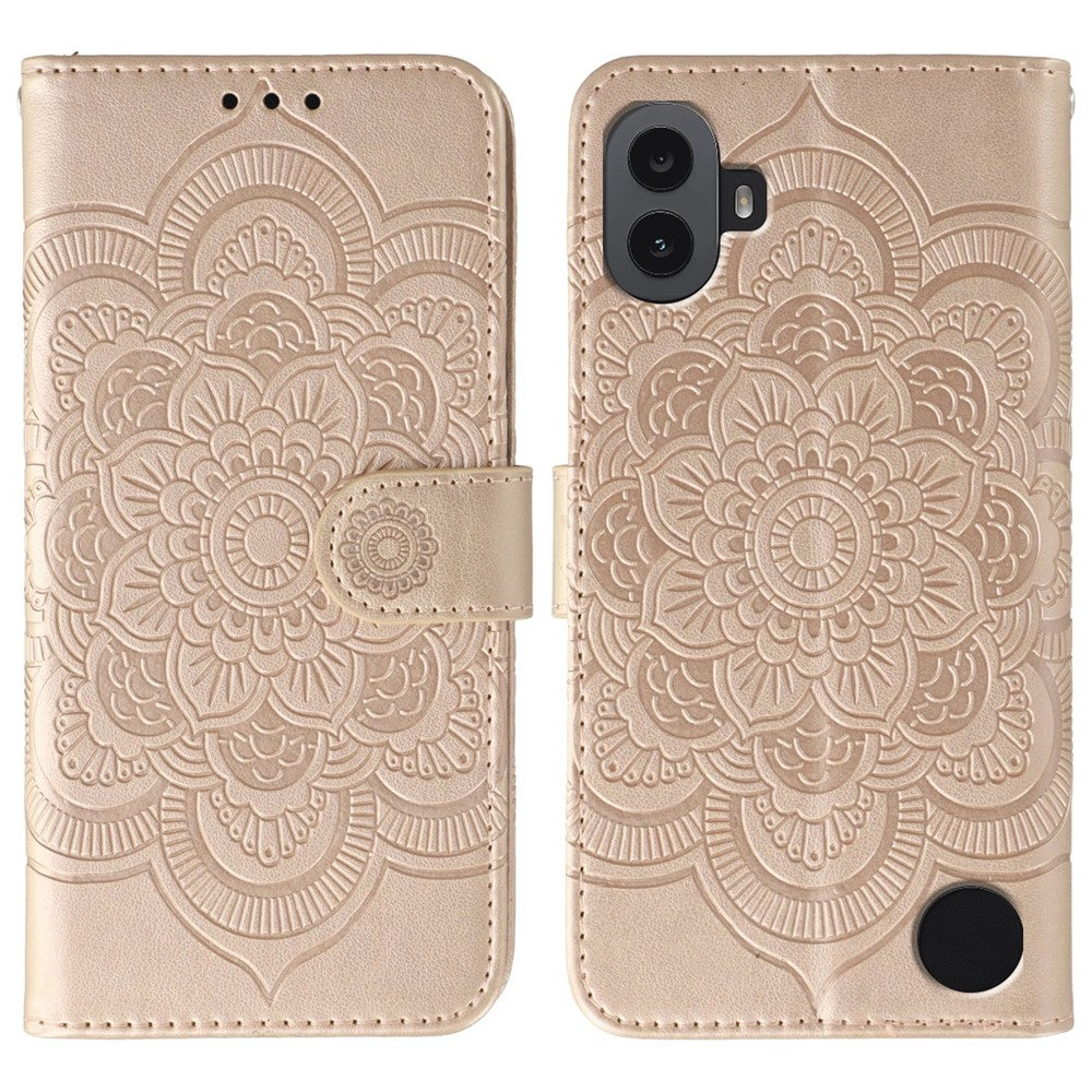 Nothing CMF Phone 1 Wallet-Handyhülle – Aus PU-Leder mit Mandala-Aufdruck