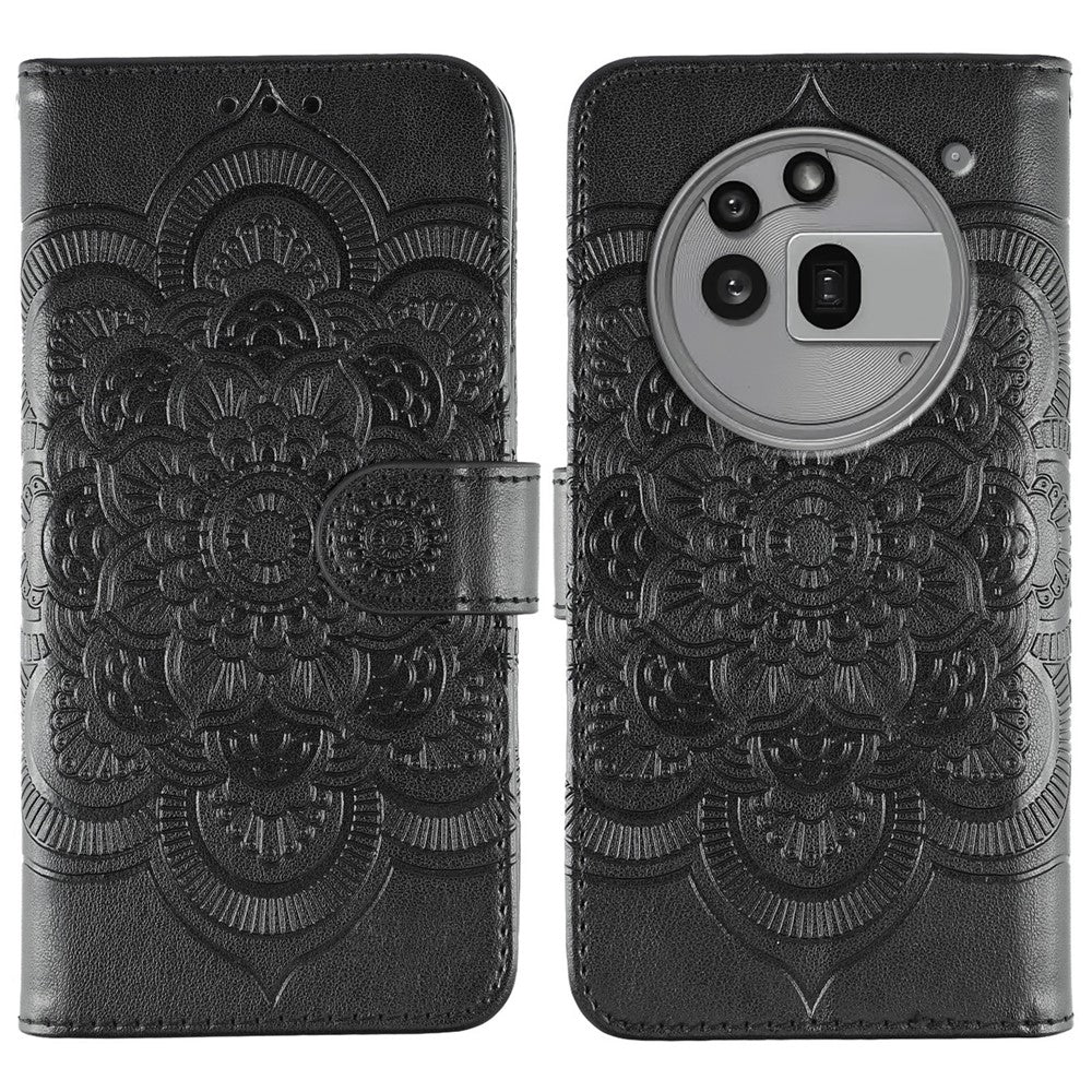 Nothing Phone (3a) Pro Wallet-Handyhülle – Aus PU-Leder mit Mandala-Aufdruck