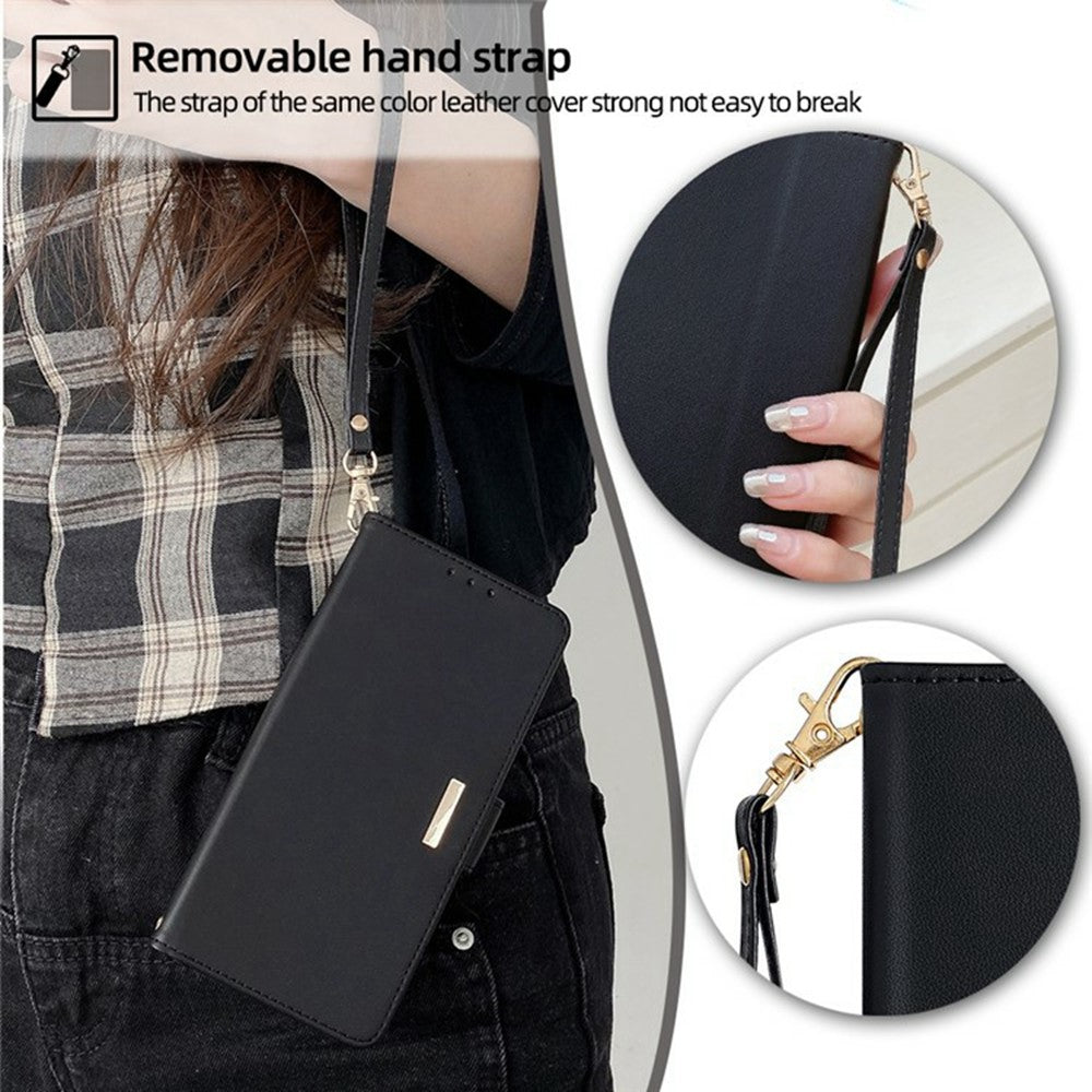 Phone Case For Xiaomi Redmi Note 14 Pro 5G / Note 14 Pro+ 5G / Poco X7 5G PU Leather Wallet Stand Cover with Crossbody Shoulder Strap