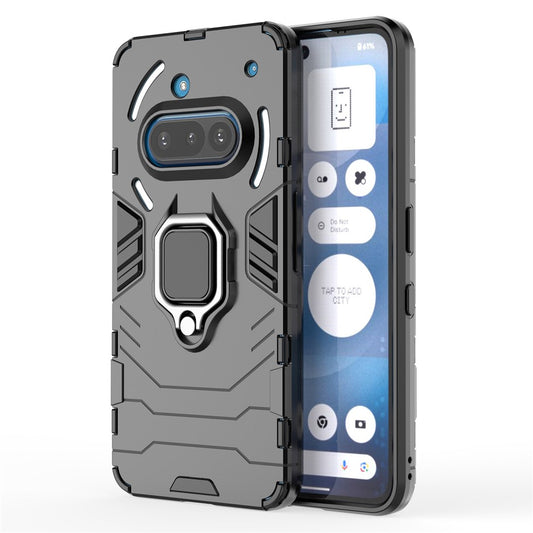 Nothing Phone (3a) Handyhülle – Harte PC- + weiche TPU-Handyrückseite, drehbarer Ringhalter, Ständer