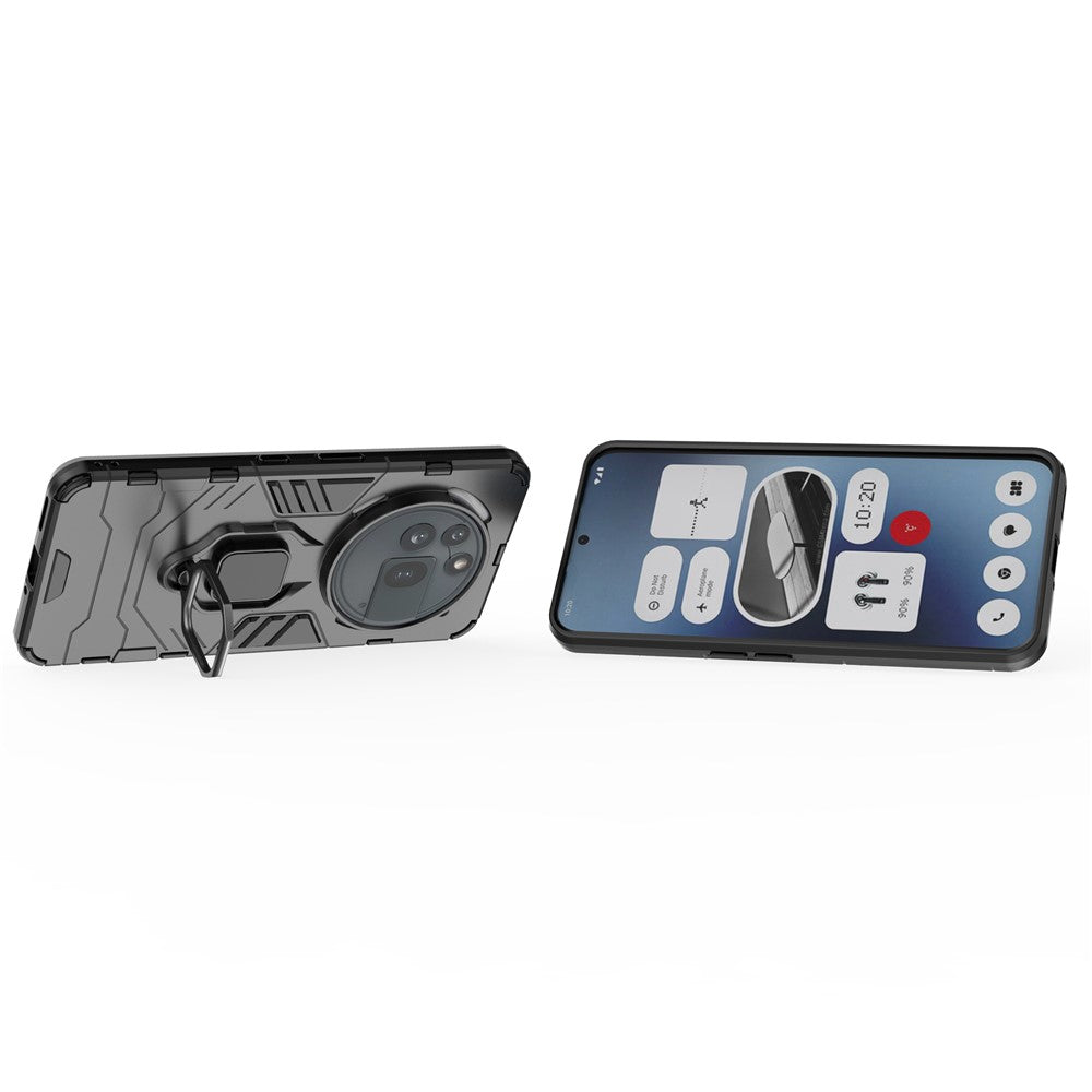 Nothing Phone (3a) Pro Handyhülle – Harte PC- + weiche TPU-Handyrückseite, drehbarer Ringhalter, Ständer