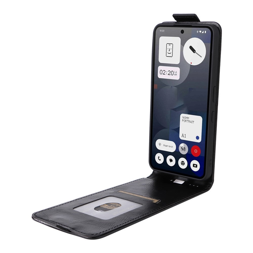 For Nothing Phone (3a) Stand Case Magnetic Clasp Vertical Flip Leather Phone Cover with Card Holder