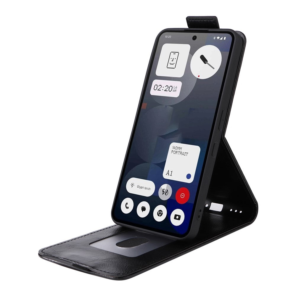For Nothing Phone (3a) Stand Case Magnetic Clasp Vertical Flip Leather Phone Cover with Card Holder