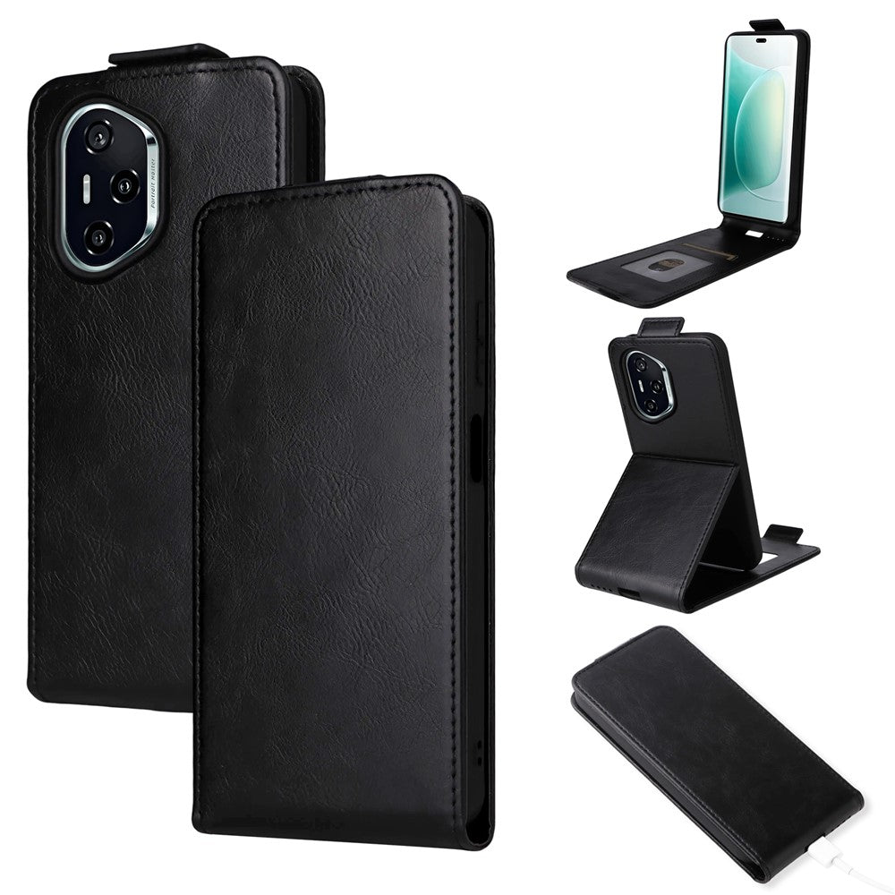 For Honor 400 5G (Global) Stand Case Magnetic Clasp Vertical Flip Leather Phone Cover with Card Holder