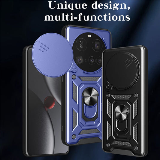 Xiaomi 15 Ultra Handyhülle – Gehäuse mit verschiebbarem Kameradeckel aus PC + TPU-Kickstand