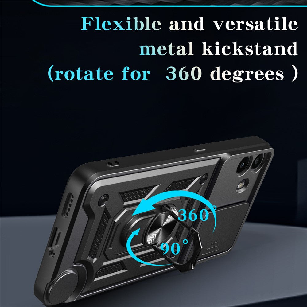 For Nothing CMF Phone 1 Case with Slide Camera Lid PC + TPU Kickstand Phone Cover