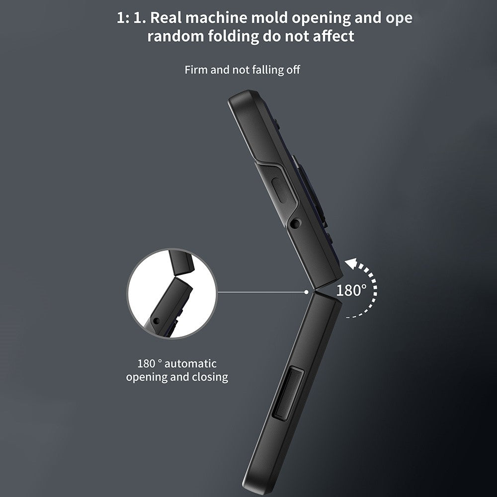 For Samsung Galaxy Z Fold7 5G Case with Slide Camera Lid PC + TPU Kickstand Phone Cover