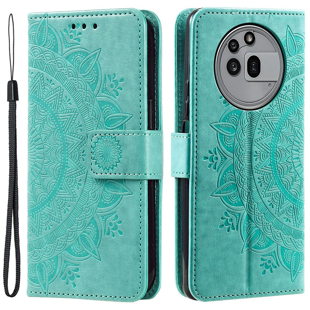 Nothing Phone (3a) Pro Wallet-Handyhülle – Mit Totem-Aufdruck, aus PU-Leder