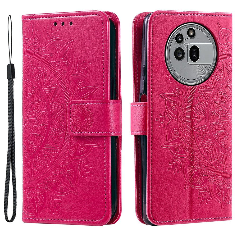 Nothing Phone (3a) Pro Wallet-Handyhülle – Mit Totem-Aufdruck, aus PU-Leder