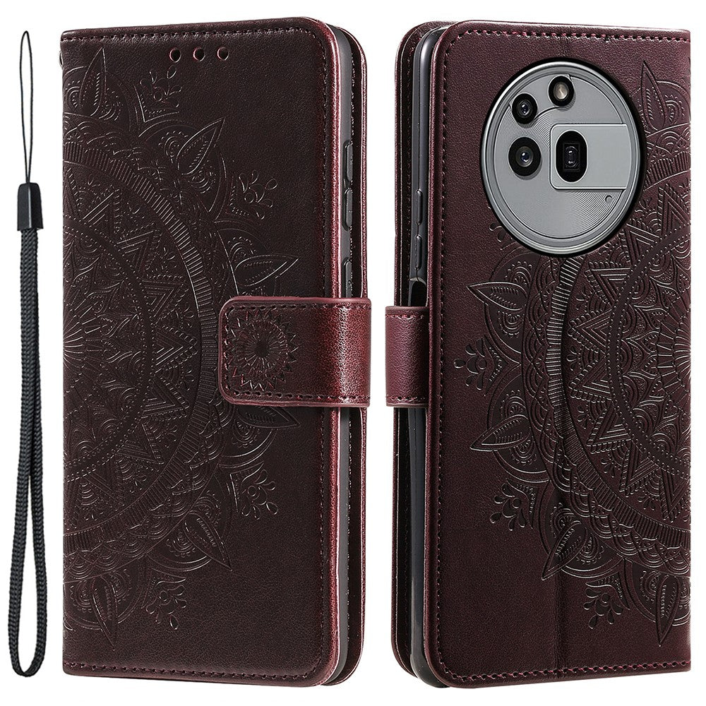 Nothing Phone (3a) Pro Wallet-Handyhülle – Mit Totem-Aufdruck, aus PU-Leder