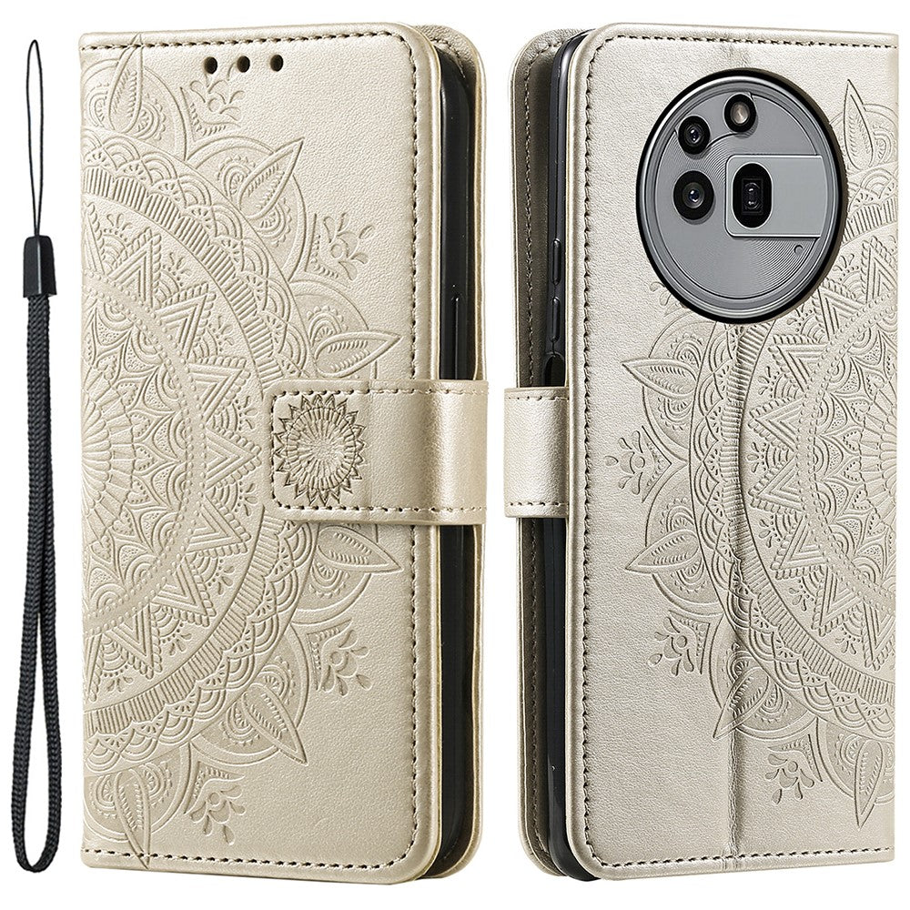 Nothing Phone (3a) Pro Wallet-Handyhülle – Mit Totem-Aufdruck, aus PU-Leder