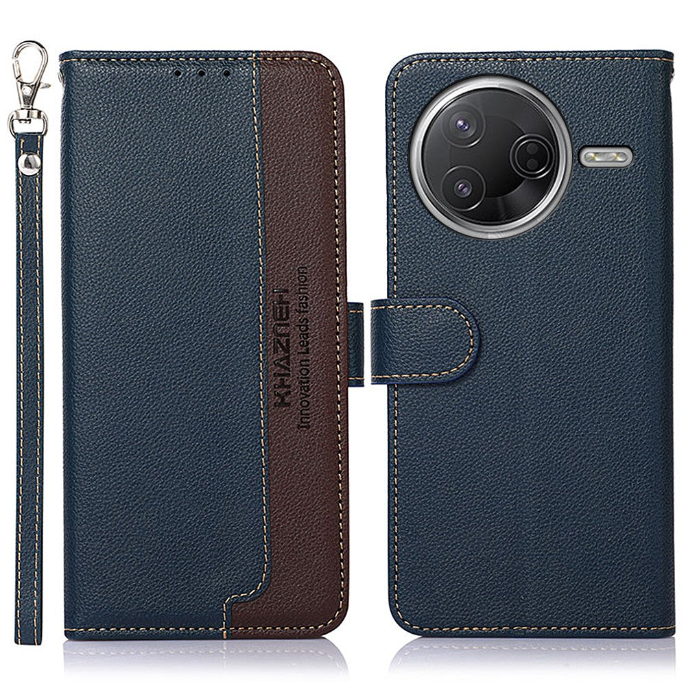KHAZNEH Litchi Texture PU Leather Case For Xiaomi Poco F7 Pro 5G  /  F7 Ultra 5G  /  Redmi K80 Pro 5G  /  K80 5G RFID Blocking Wallet Phone Cover