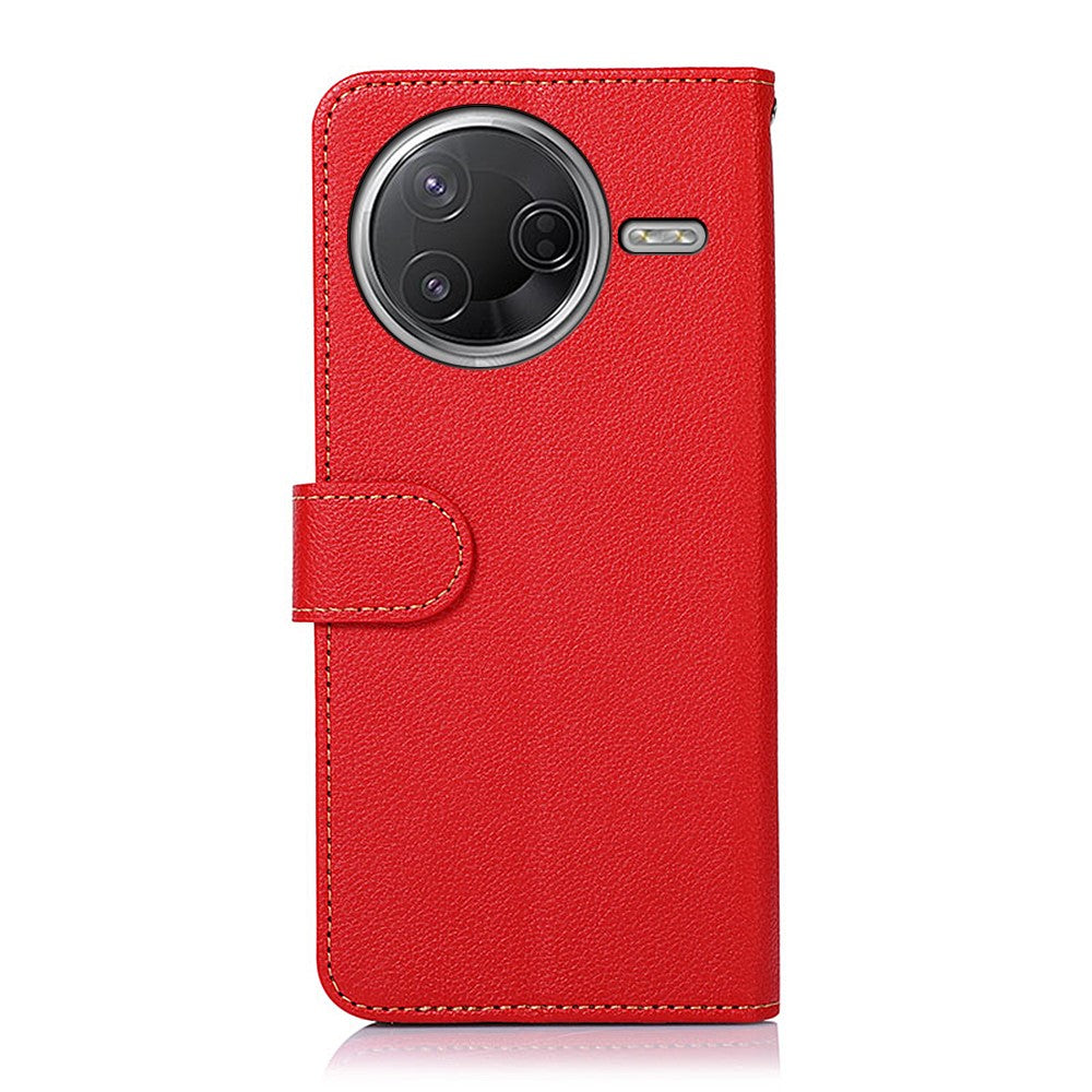 KHAZNEH Litchi Texture PU Leather Case For Xiaomi Poco F7 Pro 5G  /  F7 Ultra 5G  /  Redmi K80 Pro 5G  /  K80 5G RFID Blocking Wallet Phone Cover
