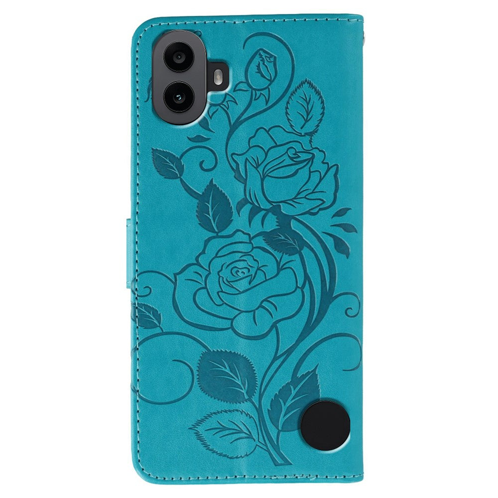 Nothing CMF Phone 1 Wallet-Handyhülle – Aus PU-Leder mit Rosen- & Schmetterlingsmuster