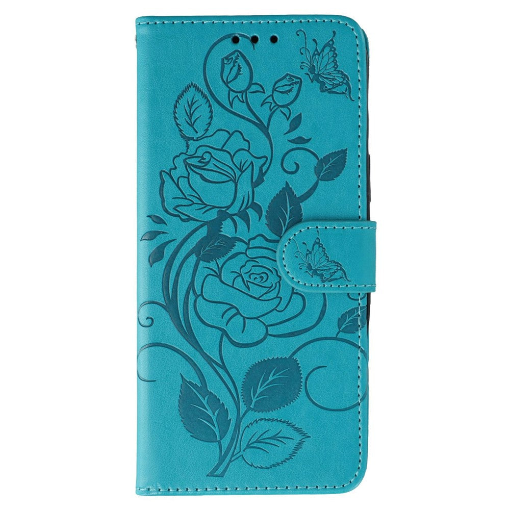 Nothing Phone (3a) Pro Wallet-Handyhülle – Aus PU-Leder mit Rosen- & Schmetterlingsmuster