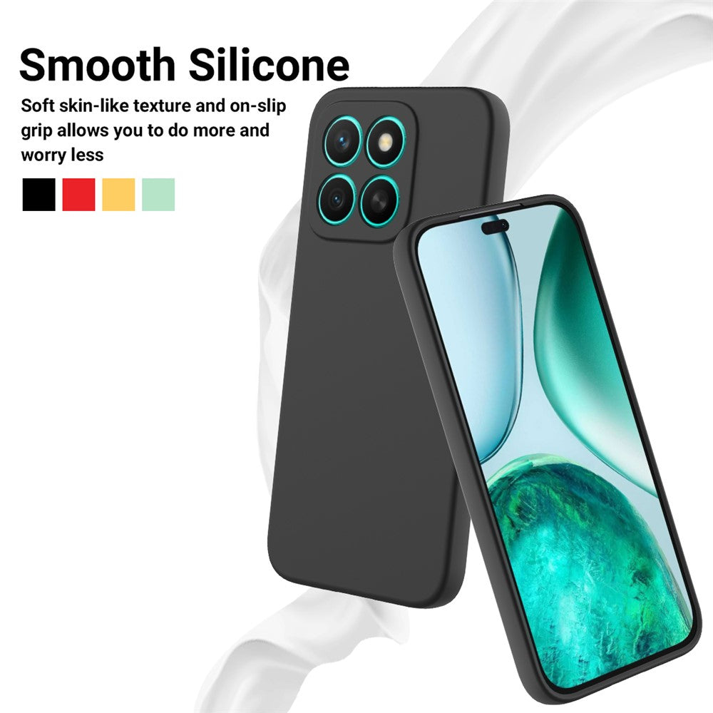 For Honor X8c 4G Liquid Silicone Case Phone Back Cover with Hand Strap