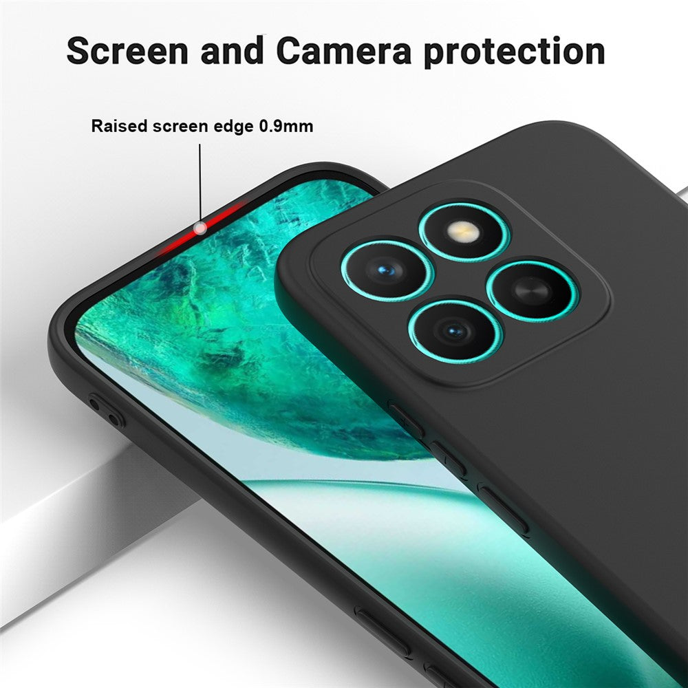 For Honor X8c 4G Liquid Silicone Case Phone Back Cover with Hand Strap