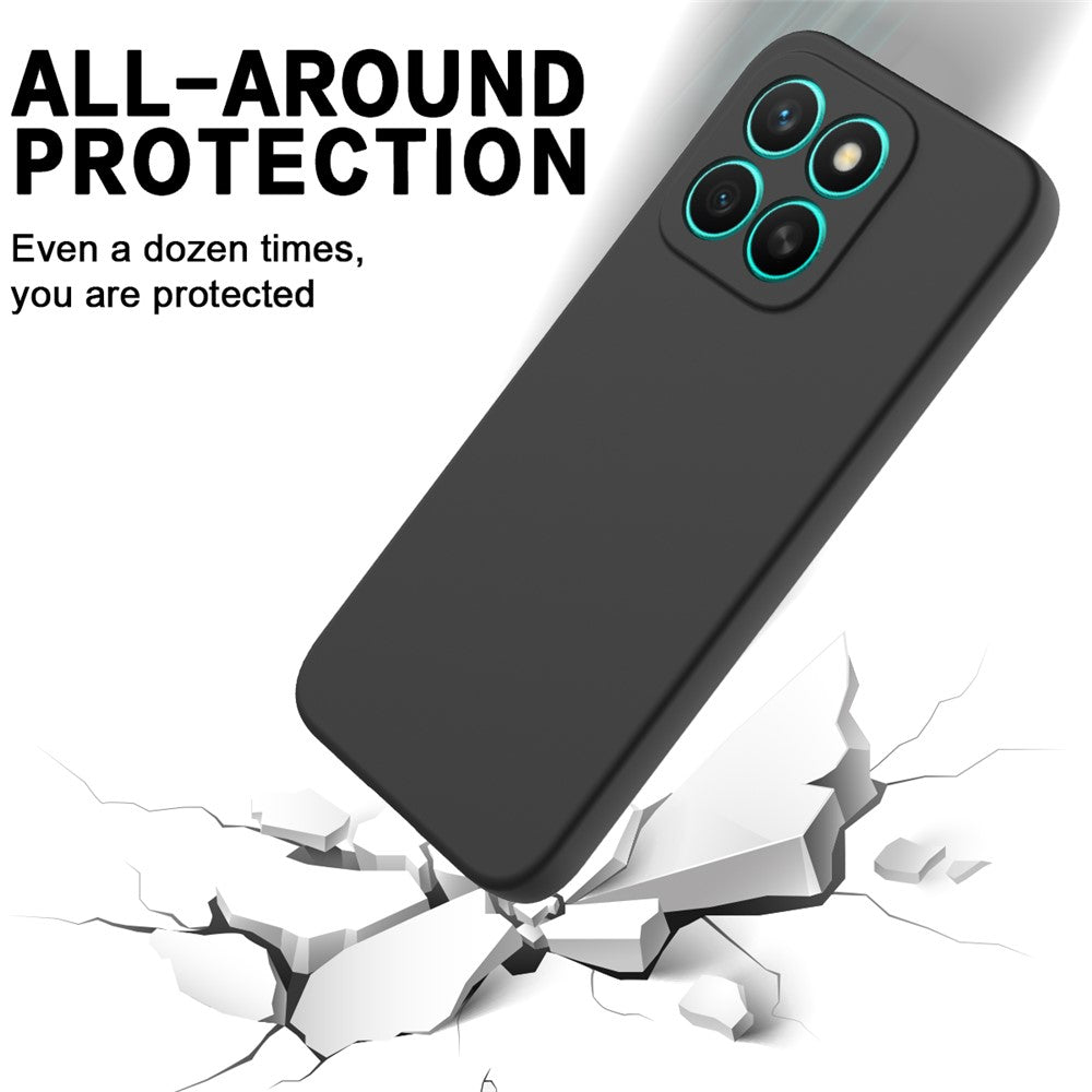 For Honor X8c 4G Liquid Silicone Case Phone Back Cover with Hand Strap