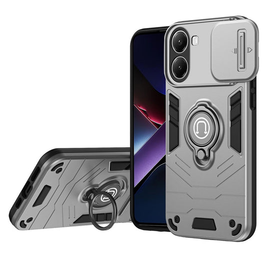 For Xiaomi Poco X7 Pro 5G / Redmi Turbo 4 5G Case Slide Camshield Kickstand PC + TPU Phone Cover