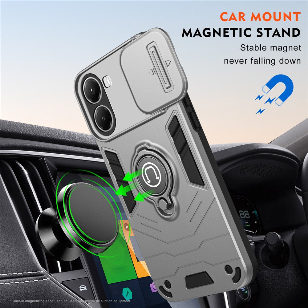 For Xiaomi Poco X7 Pro 5G / Redmi Turbo 4 5G Case Slide Camshield Kickstand PC + TPU Phone Cover