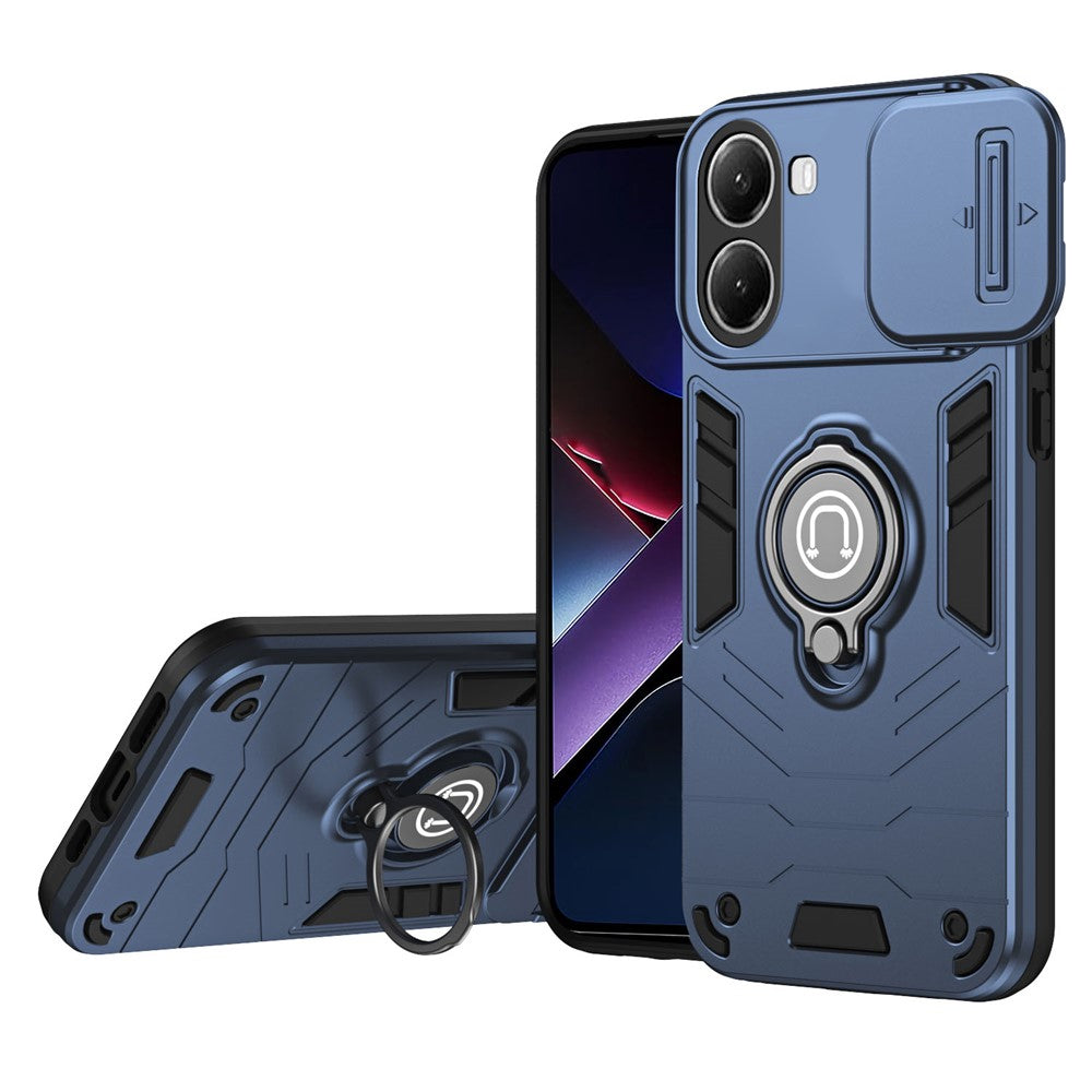 For Xiaomi Poco X7 Pro 5G / Redmi Turbo 4 5G Case Slide Camshield Kickstand PC + TPU Phone Cover