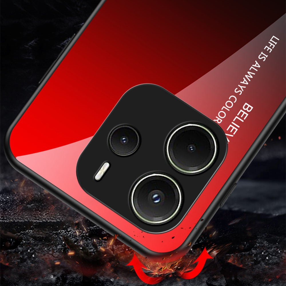 For Xiaomi Redmi Note 14 4G (163.25mm) Case Anti-Scratch Tempered Glass + PC+TPU Phone Cover