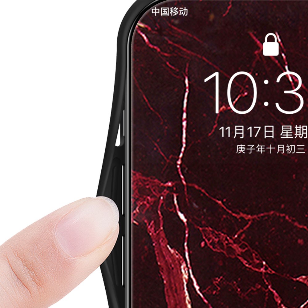 For Xiaomi Redmi Note 14 4G (163.25mm) Case Marble Pattern Tempered Glass + PC + TPU Protective Phone Cover