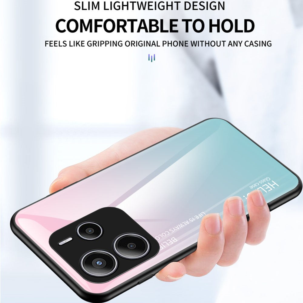 For Xiaomi Redmi Note 14 5G Case Anti-Scratch Tempered Glass + PC+TPU Phone Cover