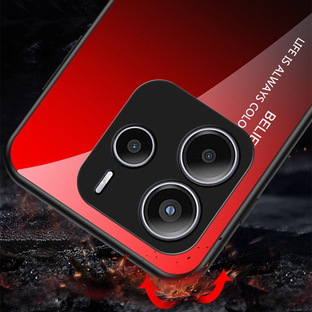 For Xiaomi Redmi Note 14 5G Case Anti-Scratch Tempered Glass + PC+TPU Phone Cover