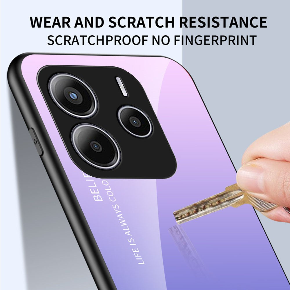 For Xiaomi Redmi Note 14 5G Case Anti-Scratch Tempered Glass + PC+TPU Phone Cover