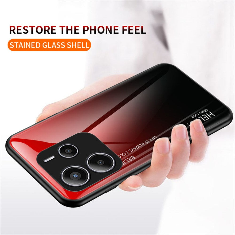 For Xiaomi Redmi Note 14 5G Case Anti-Scratch Tempered Glass + PC+TPU Phone Cover