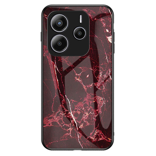 Xiaomi Redmi Note 14 5G Handyhülle – Gehäuse Marmormuster aus gehärtetem Glas + PC + TPU