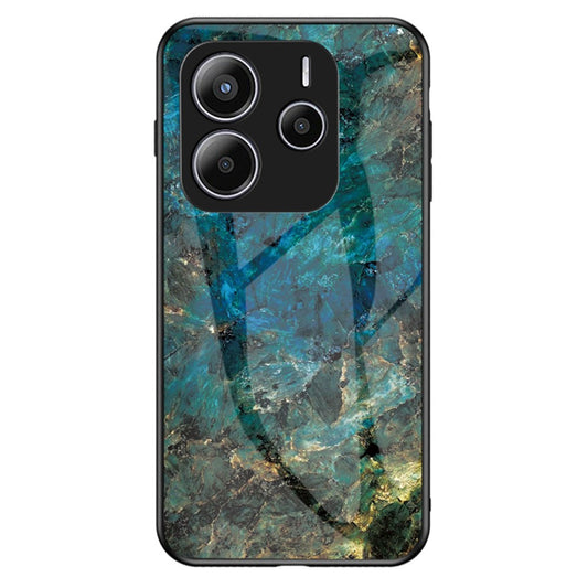 Xiaomi Redmi Note 14 5G Handyhülle – Gehäuse Marmormuster aus gehärtetem Glas + PC + TPU