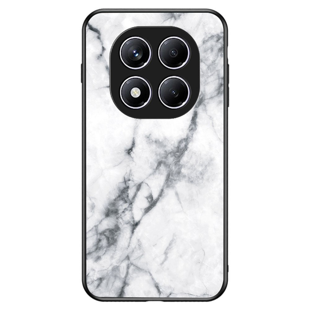 For Xiaomi Redmi Note 14 Pro 4G Case Marble Pattern Tempered Glass + PC + TPU Protective Phone Cover