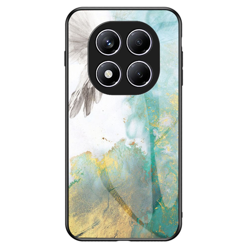 For Xiaomi Redmi Note 14 Pro 4G Case Marble Pattern Tempered Glass + PC + TPU Protective Phone Cover