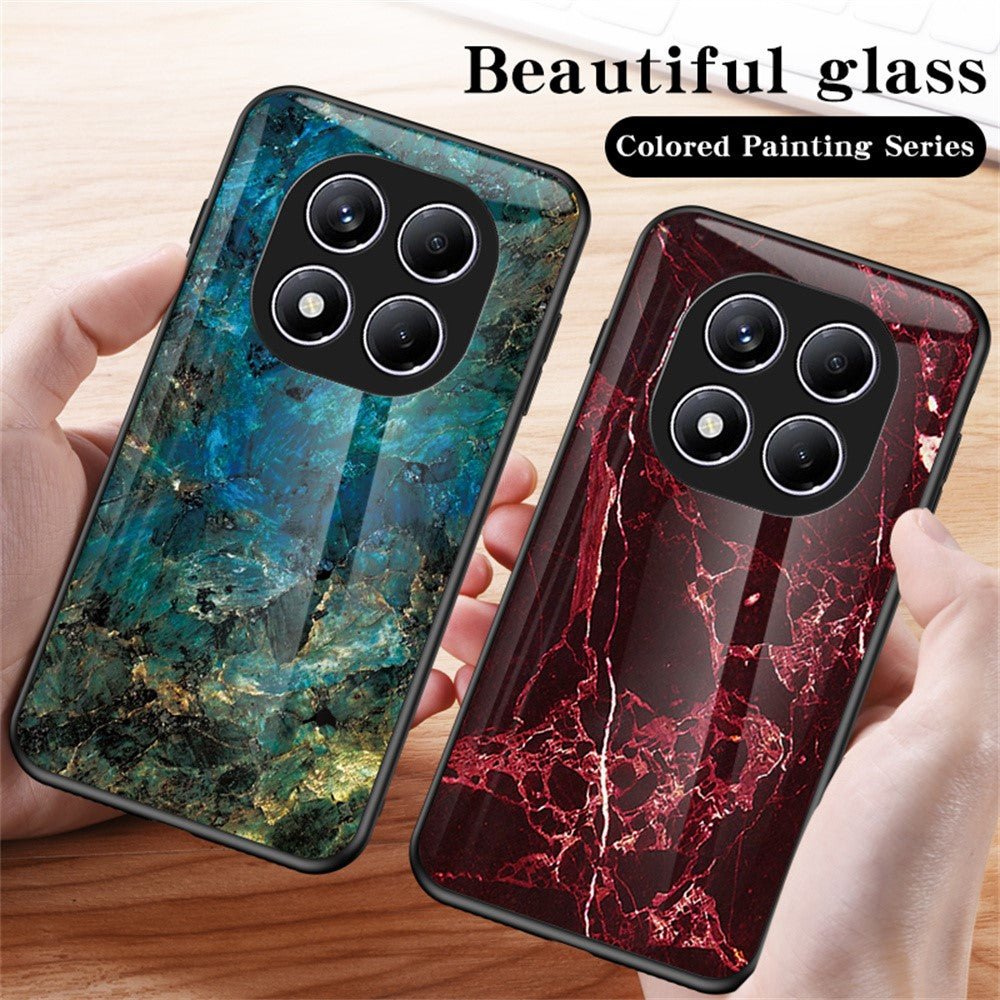 For Xiaomi Redmi Note 14 Pro 4G Case Marble Pattern Tempered Glass + PC + TPU Protective Phone Cover