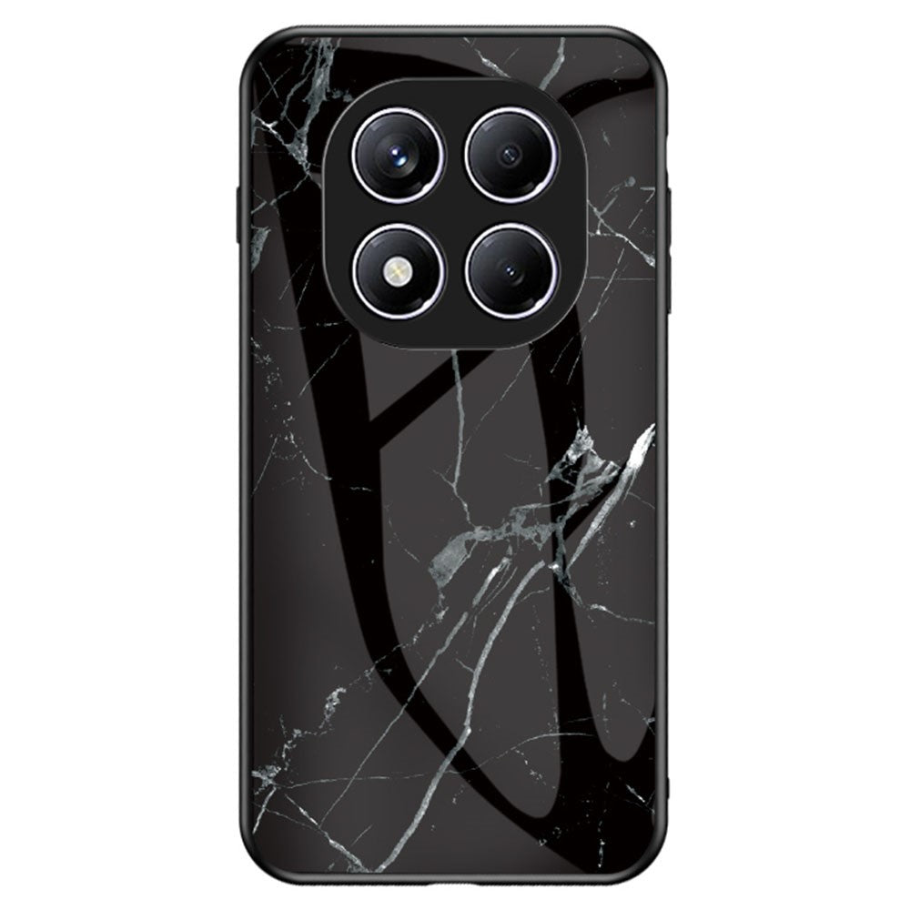 For Xiaomi Redmi Note 14 Pro 4G Case Marble Pattern Tempered Glass + PC + TPU Protective Phone Cover