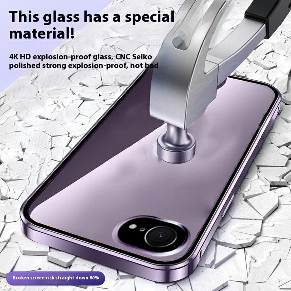 iPhone 16e Anti-Spy Magnet-Hülle mit Metallrahmen