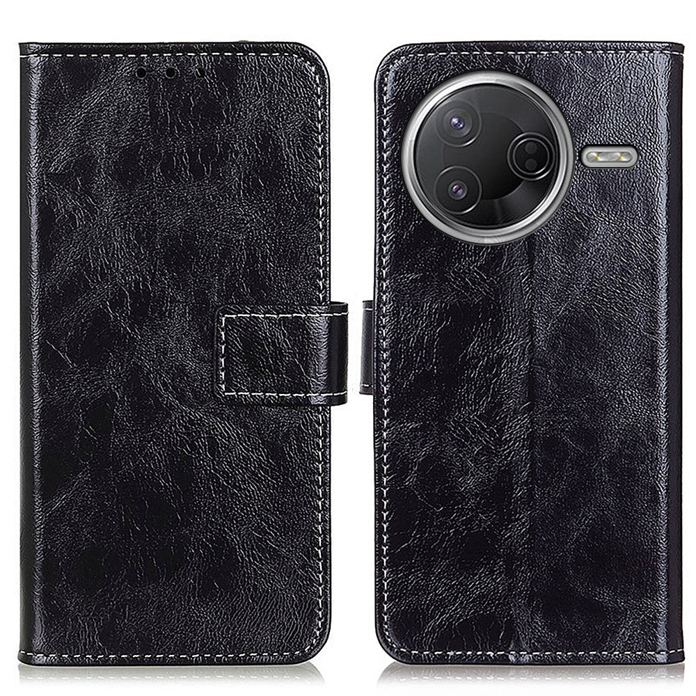 Wallet Case for Xiaomi Poco F7 Pro 5G / F7 Ultra 5G / Redmi K80 5G / K80 Pro 5G Leather Phone Cover Crazy Horse Texture