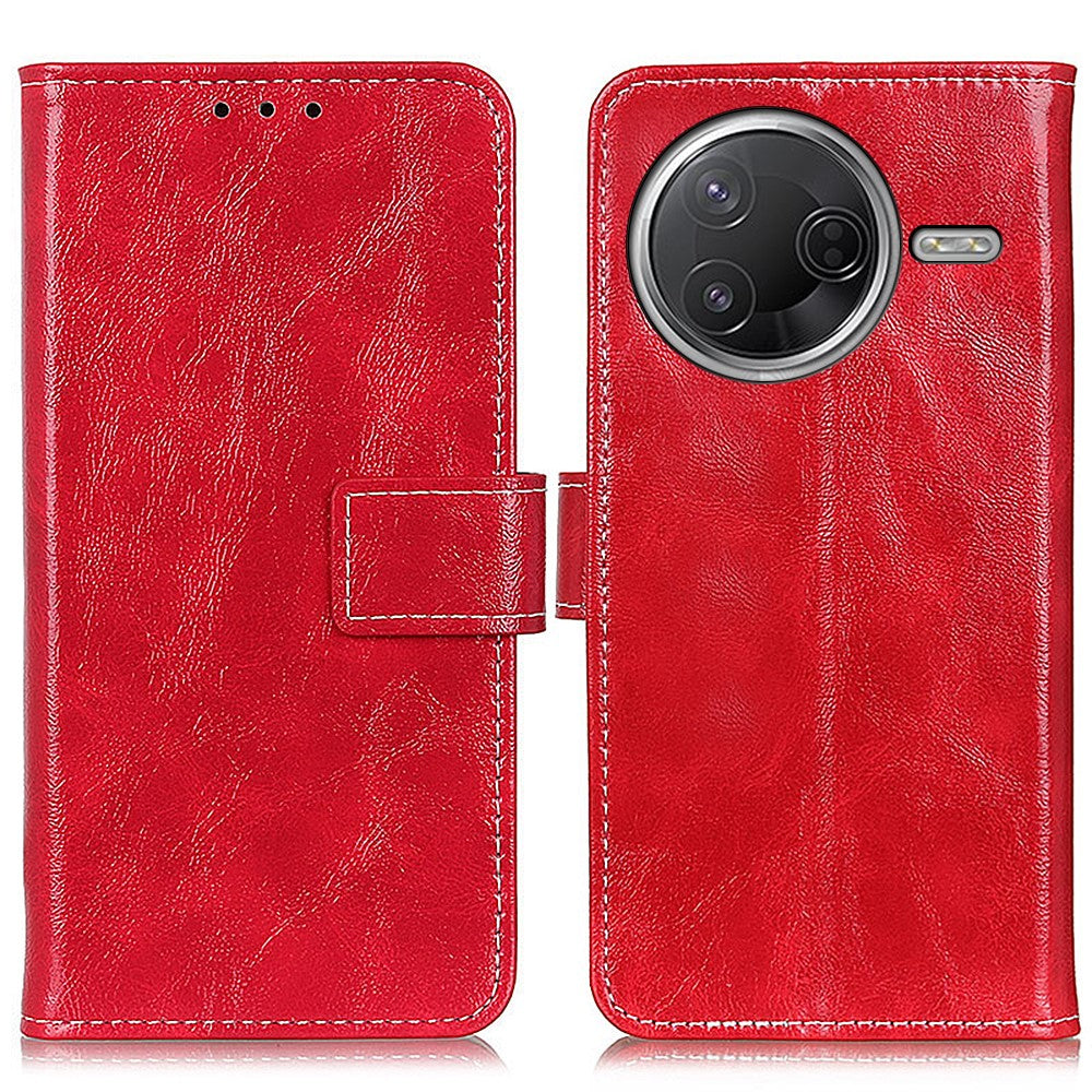 Wallet Case for Xiaomi Poco F7 Pro 5G / F7 Ultra 5G / Redmi K80 5G / K80 Pro 5G Leather Phone Cover Crazy Horse Texture