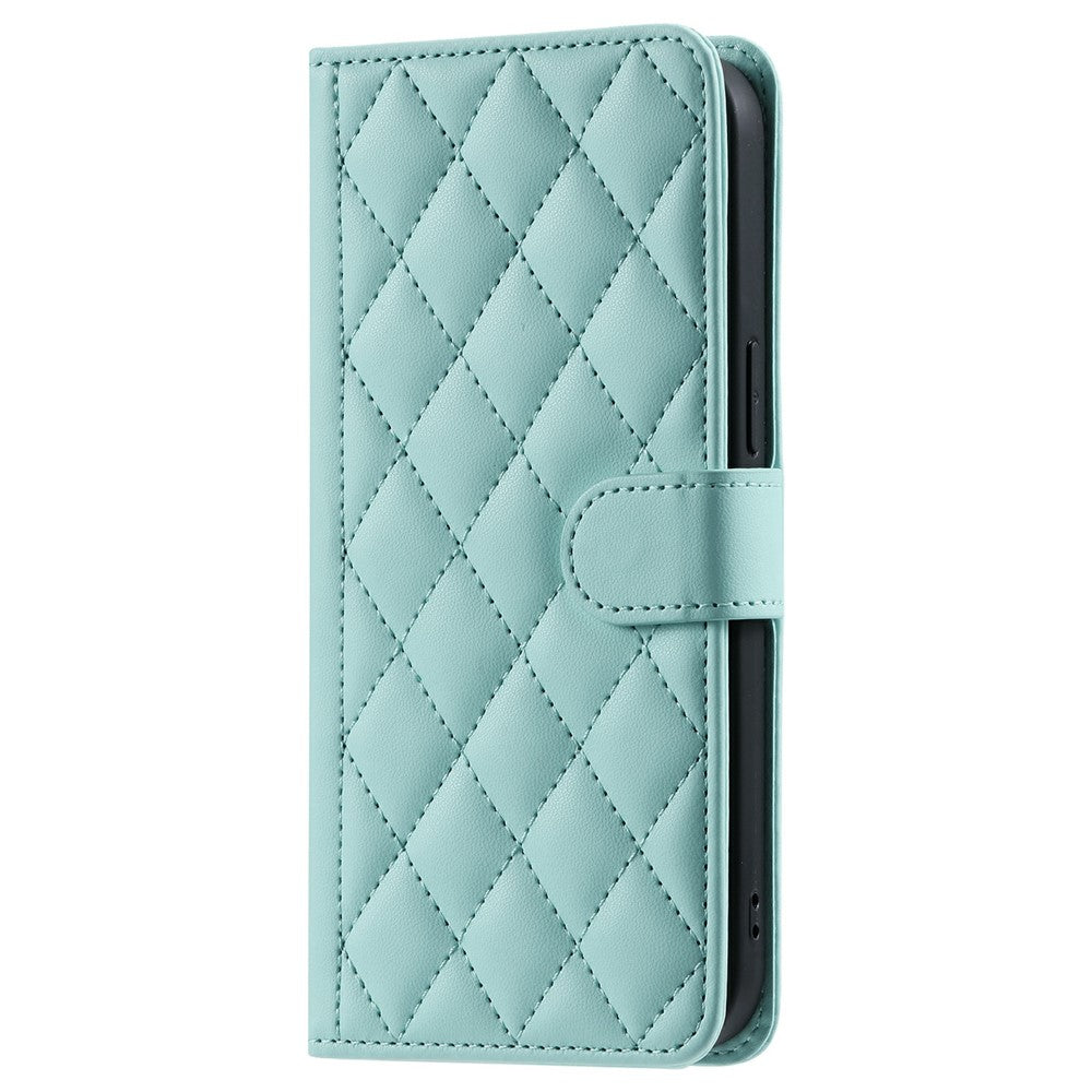 Galaxy S25 Edge Wallet-Hülle – Rautenmuster mit Geldbörsenfunktion & Riemen