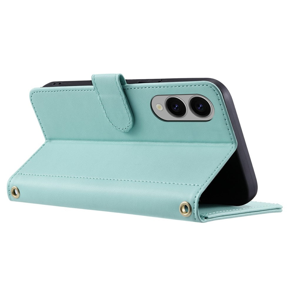 Galaxy S25 Edge Wallet-Hülle – Rautenmuster mit Geldbörsenfunktion & Riemen